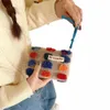Kawaii colorido pontos de pelúcia mini saco cosméticos sacos estilo vintage batom saco maquiagem bolsa earphe saco feminino neceser mujer bolso u4dt #