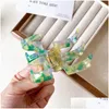 Clamps Korean New Fashion 4.6Cm Geometric Grip Clip Retro Marbling Acetic Acid Curling Hair Medium Size Shark Accessories D Dhgarden Dhj0D