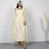 Festklänningar formell fyrkantig hals ärmlös aftonklänning fjädrar tyll fotledslängd elegant arabien prom klänning