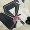 JK mundur garnitur w japońskim stylu college'u słodki LG i krótko-rękawoeved garnitur plisowany spódnica Fi School Mundlid 75lJ#