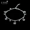 Anklets New Star Pendant Bohemian CZ Silver Plated Ankle Water Diamond Ankel Armband Silver Ankle Chain Fashion Womens Beach Jewelry2403
