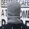 BERETS 2024 NECK VARMER CAP SCARF SET FUR WOAL VELVET Tjock varma stickade mössor Balaclava Vinter för män Kvinnor Skallies Bonnet