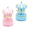 Decoratieve Beeldjes Draaimolen Muziek Dozen Kamer Decoratie Geschenken Unisex Kerst Paard Carrousel Doos Home Decor WF916