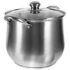 Double Boilers Cooking Pots Stainless Steel Reusable Soup Stock With Lid Milk Large Capacity Stockpot Metal