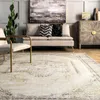 Carpets 4' X 6' Living Room Decor Light Grey Machine Washable Faded Medallion Area Rug Floor Carpet For Rooms