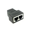 1PC أسود Ethernet Adapter LAN Cable Extender Flitter for Internet Connection CAT5 RJ45 SPLITTER CATIN