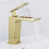 Bathroom Sink Faucets Waterfall Mixer Tap Fashion Basin And Cold Faucet Single Hole Washbasin