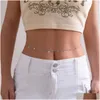 Belly Chains Boho Simple Star Zircon midjebältet Body Chain for Women Summer Beach Bikinis Rave Festival Y2K Accessories Gif Dhgarden Dhwak