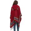 Sjaals 2024 Luxe Kapmantel Vrouwen Warm Hart Wraps Sjaal Dikke Print Sjaal Dames Deken Foulard Winter Pashmina Cape Tippet