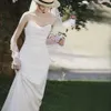 french White Satin Suspender Bride Wedding Photos Dr Elegant Sexy Backl Simple Lg Prom Evening Party Trailing vestidos F1yi#