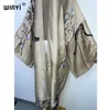 WINYI Urlaub Boho bedrucktes langes Kimono-Kleid Bikini-Wickel-Vertuschungen Damen Sommerkleidung Strandkleidung Badeanzug-Vertuschung Kimono 240315