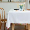 Table Cloth White Tablecloth Cotton And Linen Rectangular Round Home Coffee Desk Dust Cover El Wedding Decoration