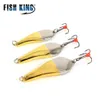 FISH KING Winter Ice Fishing Lure 10/20/25g Vertical Jigs Metal Spoonbait Hard Lure with Treble Hook for fishing of pike 240315