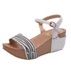 Sandals Ladies Leopard Print Women Summer Comfortable Suede Open Toe Buckle Sloping Heel Thick Sole Outdoor Female Shoes