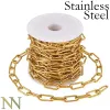 Components 10 Feet PaperClip Chain Gold Silver by Length Stainless Steel Paper Clip Chain Bulk Rectangle Link Chain for Jewelry Making