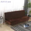 Pokrywa krzesła Pluszowa aksamitna sofa bez ramienia rozciągającego spandex składanie futon Cover Slipcovers Protektorów meblowych