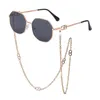 Men Women Punk Sun Glazen merkontwerper retro legering Polygon zonnebril Dames luxe tinten met een ketting lanyard zonnebril 240320