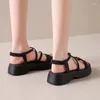 Sandalen Plattform Frauen Sommer 2024 Clip Kappe Keil Mit Hohen Absätzen Frau Knöchel Riemen Dicken Boden Keile Schuh Weibliche Elastische Band