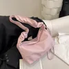 Umhängetaschen Frauen totentieren Falten -Draw -String -Mode personalisierte Feste Farbe PU Leder einfache Mädchen Bag Handtasche