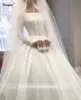 elegant Princ Ball Gown Wedding Dr Square Collar Luxury Satin Simple Vintage Lg Sleeve Bride Gowns with Tulle Veils q254#