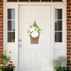 Decorative Flowers Spring Simulation Flower Front Door Hanging Wreath Home Wall Valentine's Day Wreaths With Lights
