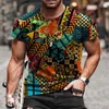 Mens T-shirts Round Neck T-shirt 3D Tryck Retro Totem Mönster Design Kort ärm Loose Street Fashion Shirt 2022 Drop Delivery App Dhiho