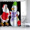 Rideaux de douche personnalisés de neige personnalisé Santa Claus Funy rideau Polyester Tissu Tissu de salle de bain étanche avec crochet 150x180cm