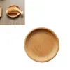 Figurines décoratives 12 cm plage ronde plage assiette en bois plat de style japonais tenant un plateau de cuisine fournitures pour les collations de dessert bijoux