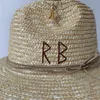 Chapeau de paille blanc, chaîne de perles, bricolage, dessus plat, ruban élastique coréen, couleur bonbon de plage, 240326