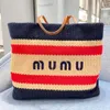 Luxury Straw Raffias Miumiubag stor tote designer strandpåse kvinnor rand korg axel virkning resväska man väva handväska crossbody clutch topp handtag väskor 684