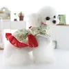 Ropa para perros Vestido para mascotas Tang Traje Gato Traje de invierno Hebillas elegantes Decoración de borlas Navidad para festivales Ropa diaria