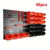 46pcs Hanging Board Box, Pegboard Hook Organizer, Wall-mounted Hardware Parts, Garage Workshop Storage Rack Tool Box