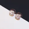 Stud 2023 Luxury Rose Gold Exquisite Highend Earrings Jewelry Simple Classic Super Flash 3A Zircon S925 Sier Female Drop Delivery DH5A7