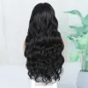 Parrucche xtress long body wave sintetico in pizzo anteriore parrucca mezza parte di colore nero acconciatura naturale con capelli bambini parrucche per capelli ondulati quotidianamente