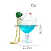 Keychains & Lanyards 2Pcs Cream Ice Cup Keychain Dessert Sundae Food Toy Model Cell Chain Key Backpack Pendant Fun Gift R231005 Drop Dhnjd