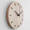 ساعات الحائط الموضة Nordic Walnut على مدار الساعة الحديثة تصميم الحد الأدنى نمط ثلاثي الأبعاد ملحقات الديكور المنزل 12 بوصة