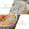 Spoons 4 Pcs Silicone Spoon Ramen Noodles Mixing Hand-Pulled Salad Silica Gel Non-stick Soup Cooking Stirring