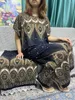 Etniska kläder abayor för kvinnor traditionella ramadan bomull tryckt lös femme mantel islam nigeria klänningar bönplagg med 160x80 cm