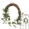 Dekorativa blommor Påskkrans med ägg Spring Wreath Lovely estetiska konstgjorda handgjorda upplysta för inomhus