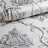 Wallpapers Luxury White Embossed Damask Wallpaper Bedroom Living Room Background Floral Pattern 3D Textured Wall Paper Home Decor 10M Roll