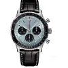 Relógio de quartzo masculino 50mm pulseira de couro azul preto relógio de safira de alta qualidade super brilhante montreux luxo cinto watch184i263b