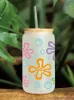 Window Stickers Cartoon Mushroom Flowers UV DTF Transfer Sticker för 16oz Libbey Can Wraps Cup DIY Waterproof Custom Decals D7113