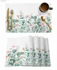 Table Runner Idyllic Flower Eucalyptus Leaves Holiday Party Decor Dining Tablecover Wedding Home Decoration Tablecloth yq240330