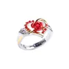 Avec des pierres latérales Isang nouvelle mode Sier or deux tons amour coeur bague vous êtes une belle fille rouge rose amant saint valentin bijoux Dr Dhefn