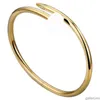 LOVE GOLD BRACELET NAIL BRACELET DESIGNERバングル女性メンズステンレス鋼合金アームバンド18KメッキシルバーローズジュエリーダイヤモンドブレスレットFVZX