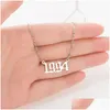 Pendant Necklaces Isang Selling Personalize Sier Gold Years Number For Women Custom Year 1980 1989 2000 Birthday Gift Drop Delivery Je Dh6B4