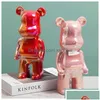 Novel Games Novelty Games Nodic Home Decor Bearbricklys 28cm 400% Staty Violence Bear Scpture Figur Ornament Dekorativa figurer Dhugz