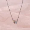 Flower Fairy Collar Chain Super Immortal Sweet Girl Feeling Simple and Light Luxury Pendant Womens Temperament Colored Zircon Butterfly Necklace