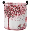 Sacs à linge Saint Valentin Aquarelle Arbre Amour Vélo Ballon Pliable Panier Enfant Jouet Stockage Étanche Vêtements Sales Organisateur