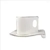 Cups Saucers Straight Ceramic Coffee Cup Simple And Creative Bone Porcelain Gold Edge Plate Gift Set